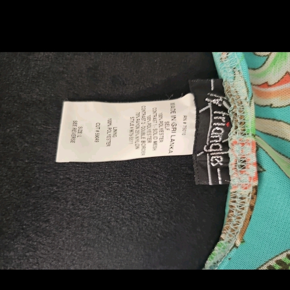 Vintage Y2K City Triangles Dress Women Floral/Embroidered Aqua Junior size Large - Picture 8 of 9